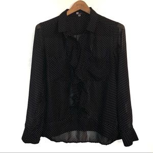 Kut From The Kloth Milby Ruffle Front Sheer Top